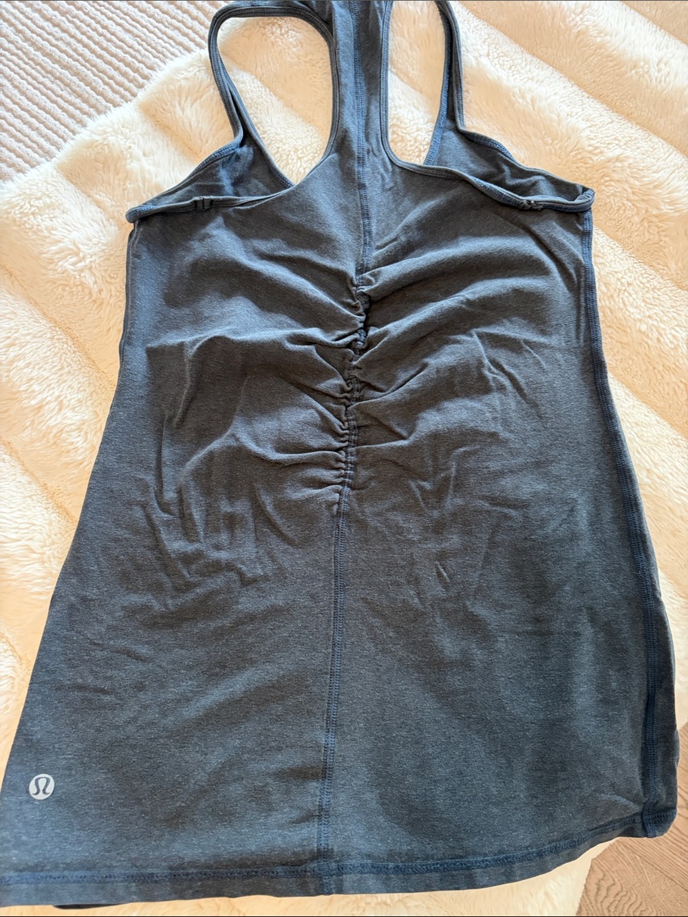 lululemon athletica heather blue Racerback Tank with Center Shirring 4-6